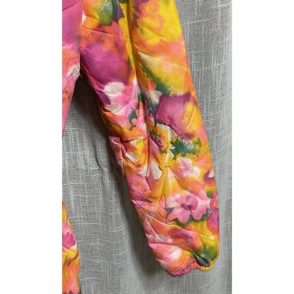 Vintage Suzie Belle Fashion Belted Hooded Lined Child Size 14 Bright Floral Coat - Picture 12 of 14